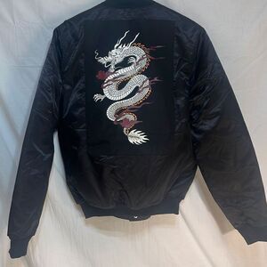Trippie Redd Dark sundaze‎ Dragon Embroidered Bomber Jacket- NWT